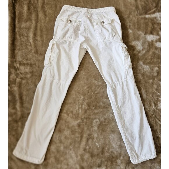 True Religion Womens Military Cargo Pants 26 White Straight Adjustable Waist/Leg - Picture 8 of 16
